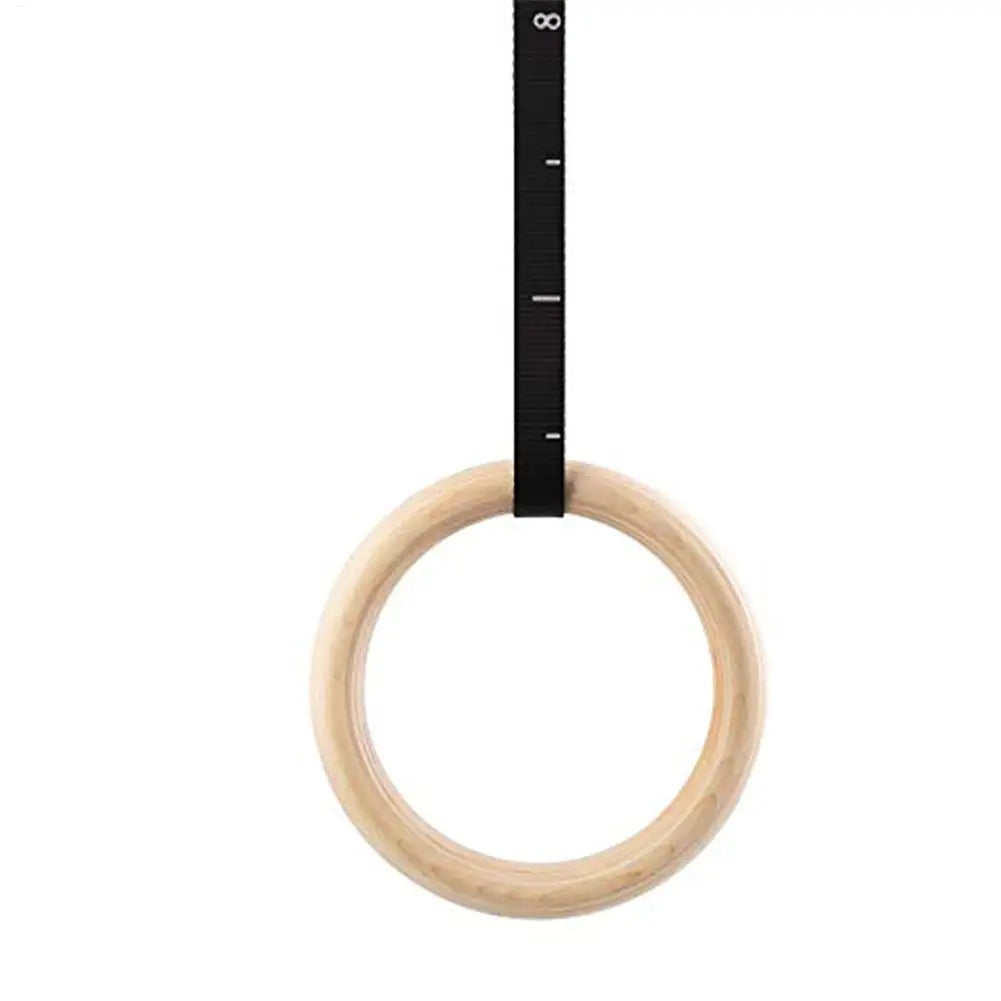 Premium Wooden Gymnastic Rings with Adjustable Straps