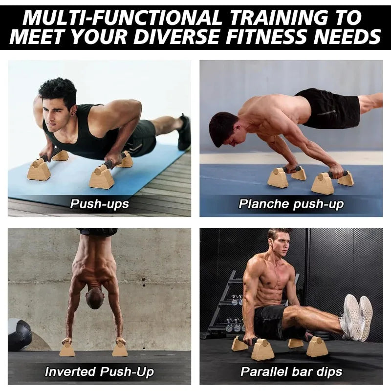 Compact Wooden Mini Parallettes for Deep Push-Ups & Handstands