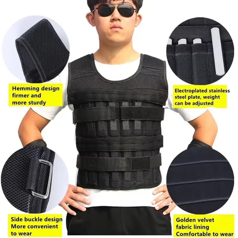 Adjustable Heavy-Duty Weighted Vest for Calisthenics & Fitness