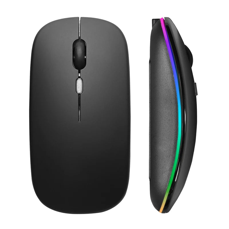RGB היקפית עכבר אלחוטי ארגונומי נטען עם תאורת