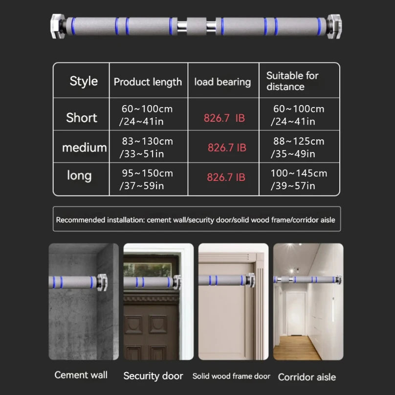 Multi-Grip Doorway Pull-Up Bar – No Drilling Required